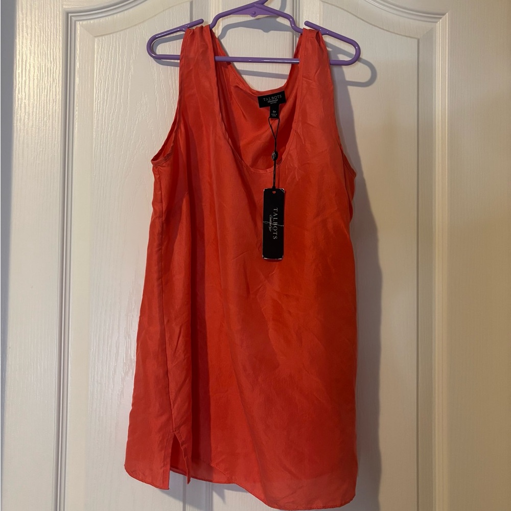 Coral Silk Women's Top NWT